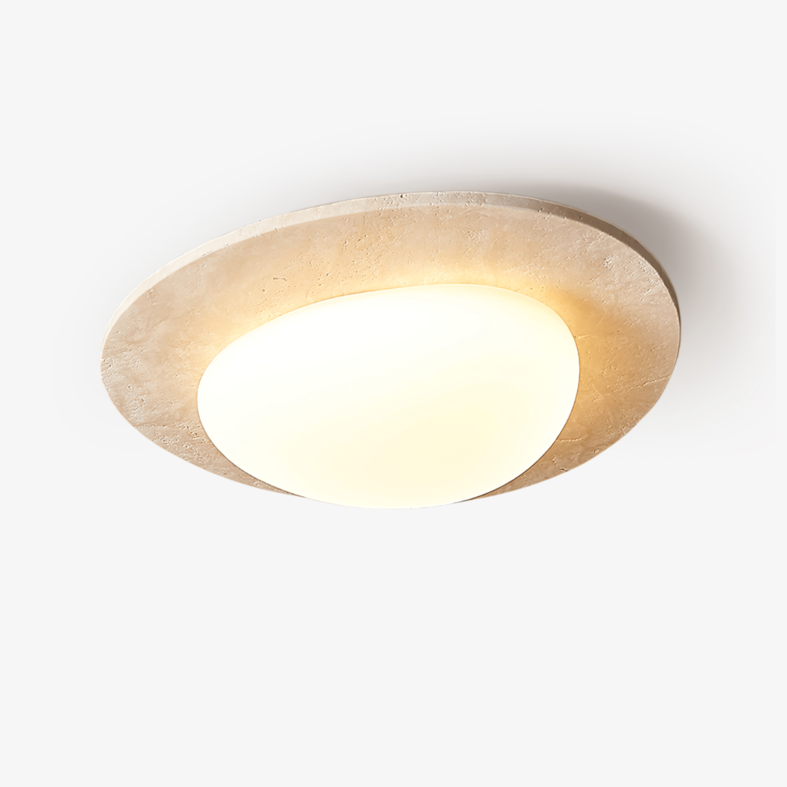 Orlaeisra Ceiling Light Circular in Travertine - Kingsley Beaumont