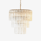 Aurora Chandelier Tiered Murano Glass Tube Waterfall Luxury