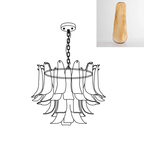 Aurora Chandelier Murano Glass Leaf Golden