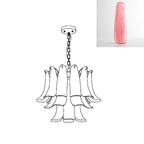 Aurora Chandelier Murano Glass Leaf Golden