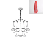 Aurora Chandelier Murano Glass Leaf Golden