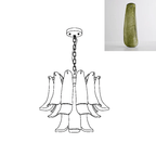 Aurora Chandelier Murano Glass Leaf Golden