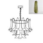 Aurora Chandelier Murano Glass Leaf Golden