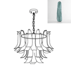 Aurora Chandelier Murano Glass Leaf Golden