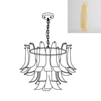 Aurora Chandelier Murano Glass Leaf Golden
