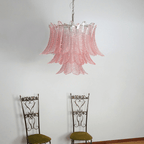 Aurora Chandelier Pink Leaf Glass Layered Graceful Luxury
