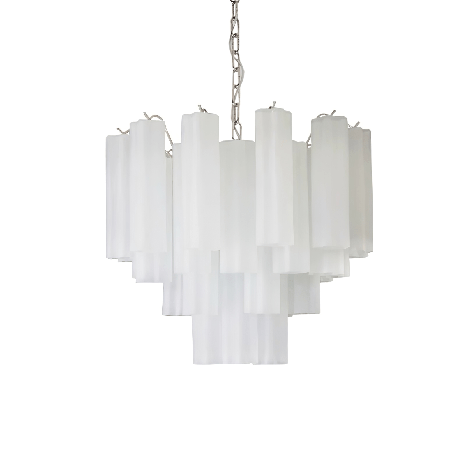 Aurora Chandelier Frosted Glass Tubes Layered Minimalist