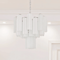 Aurora Chandelier Frosted Glass Tubes Layered Minimalist