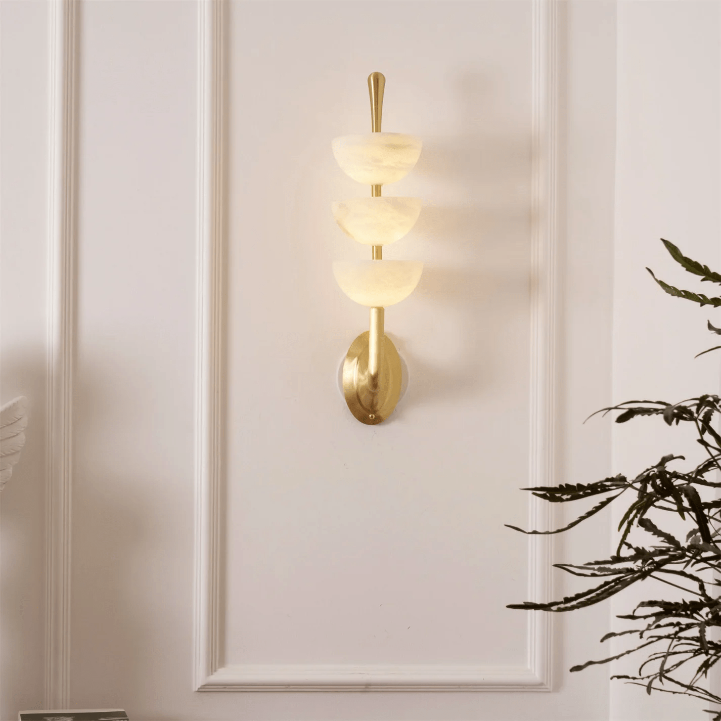 Ulmiraris Wall Light Modern in Alabaster - Kingsley Beaumont