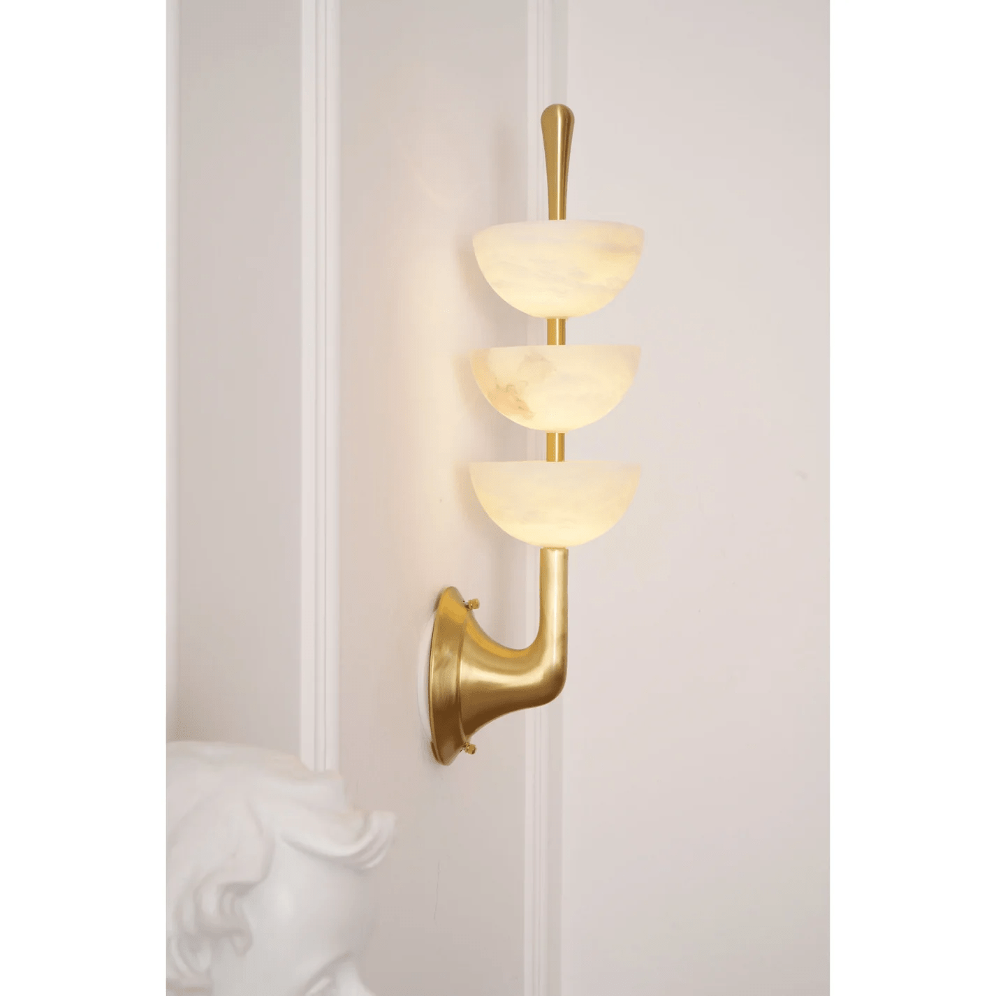 Ulmiraris Wall Light Modern in Alabaster - Kingsley Beaumont