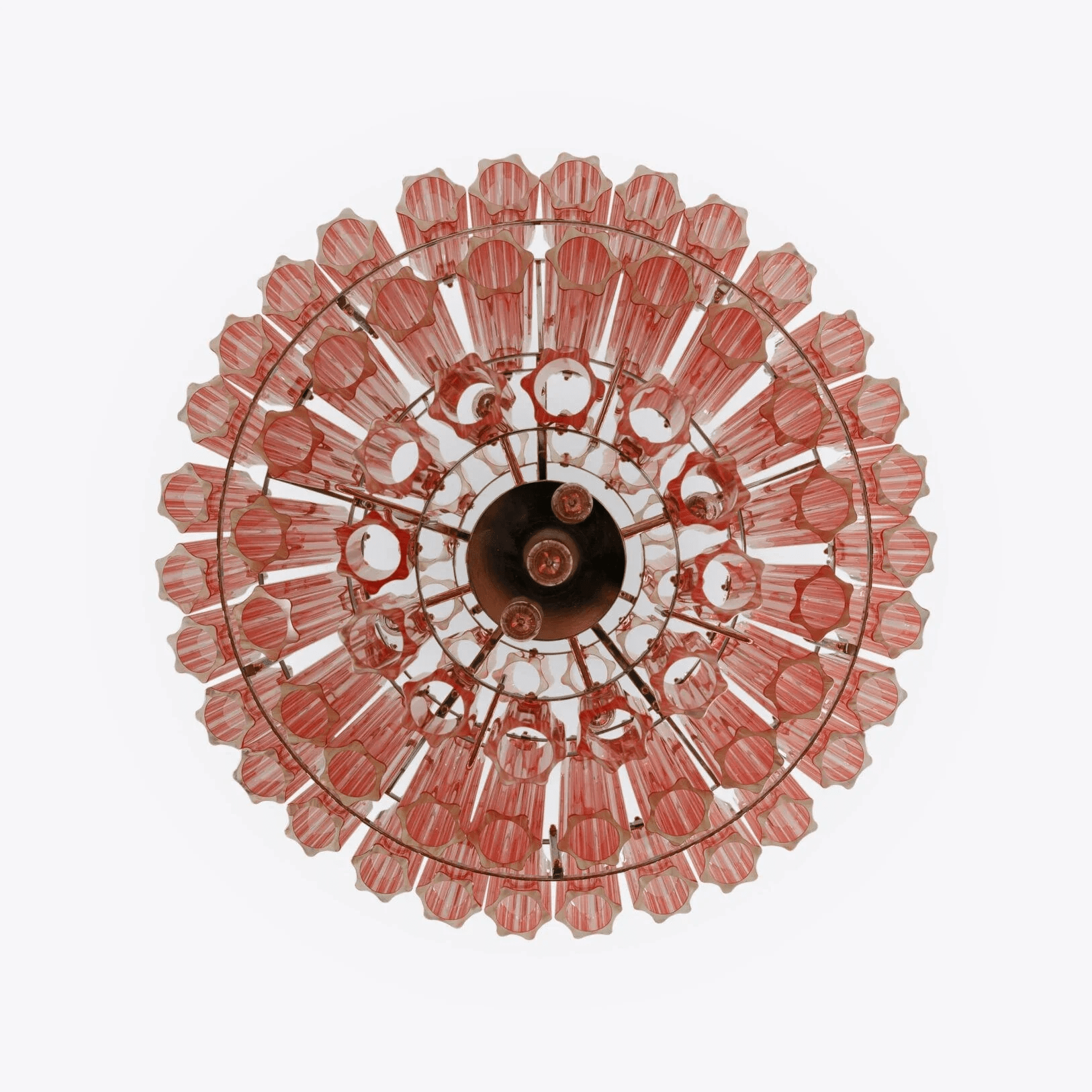Aurora Chandelier Pink Glass Tube Layered Diamond