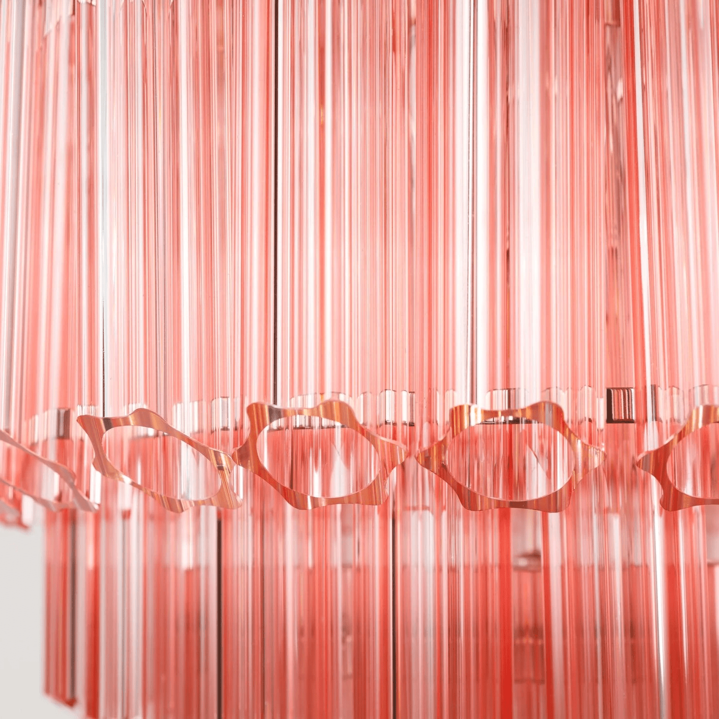 Aurora Chandelier Pink Glass Tube Layered Diamond