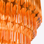 Aurora Chandelier Amber Diamond Glass Layered Retro