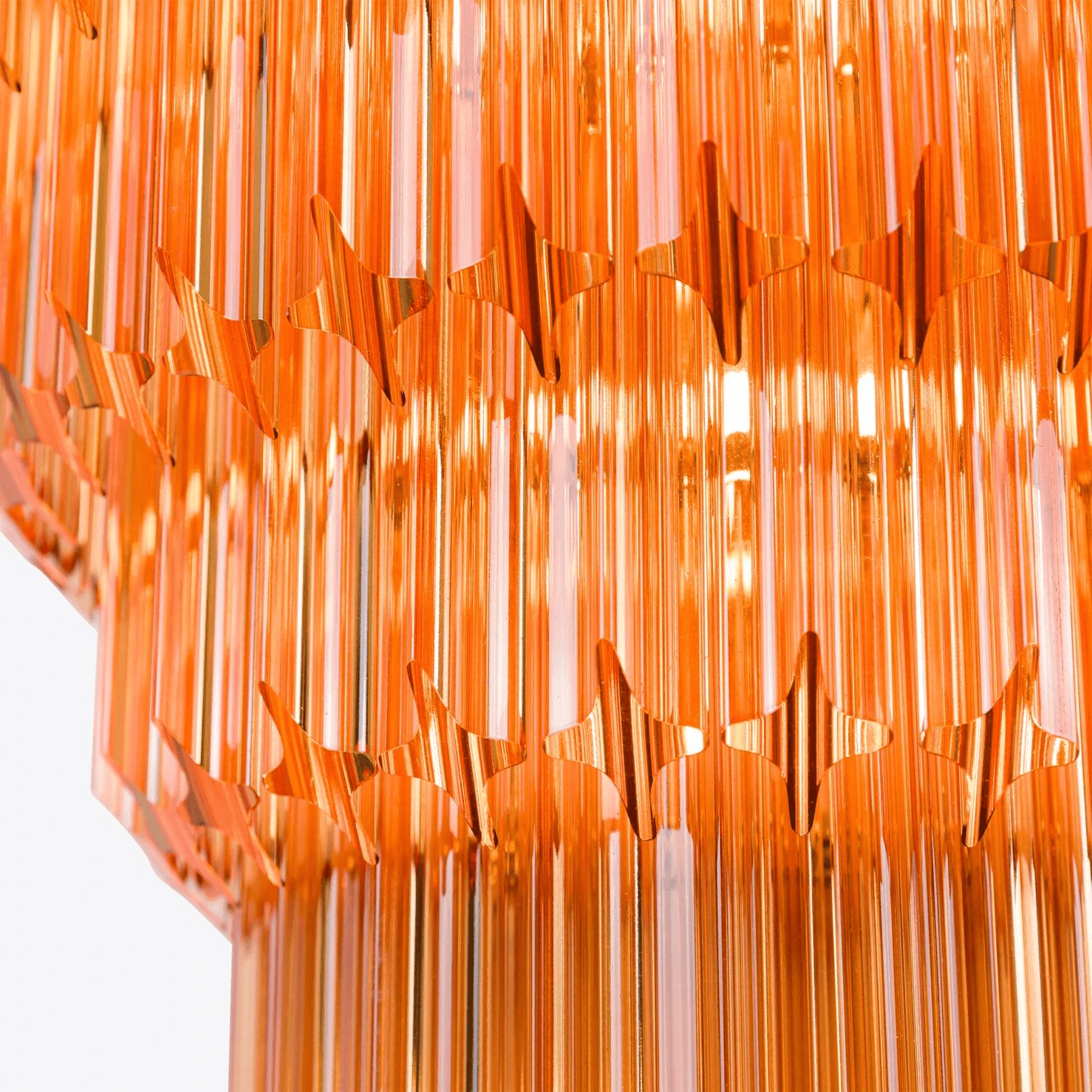 Aurora Chandelier Amber Diamond Glass Layered Retro