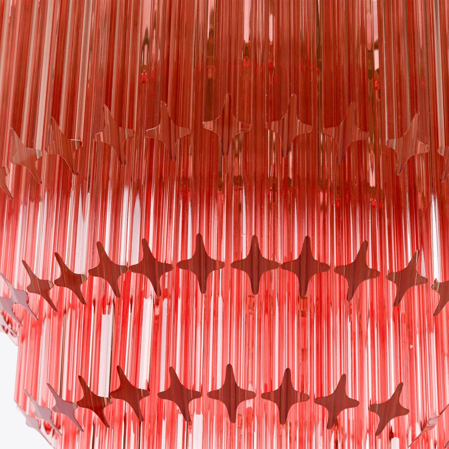 Aurora Chandelier Amber Diamond Glass Layered Retro