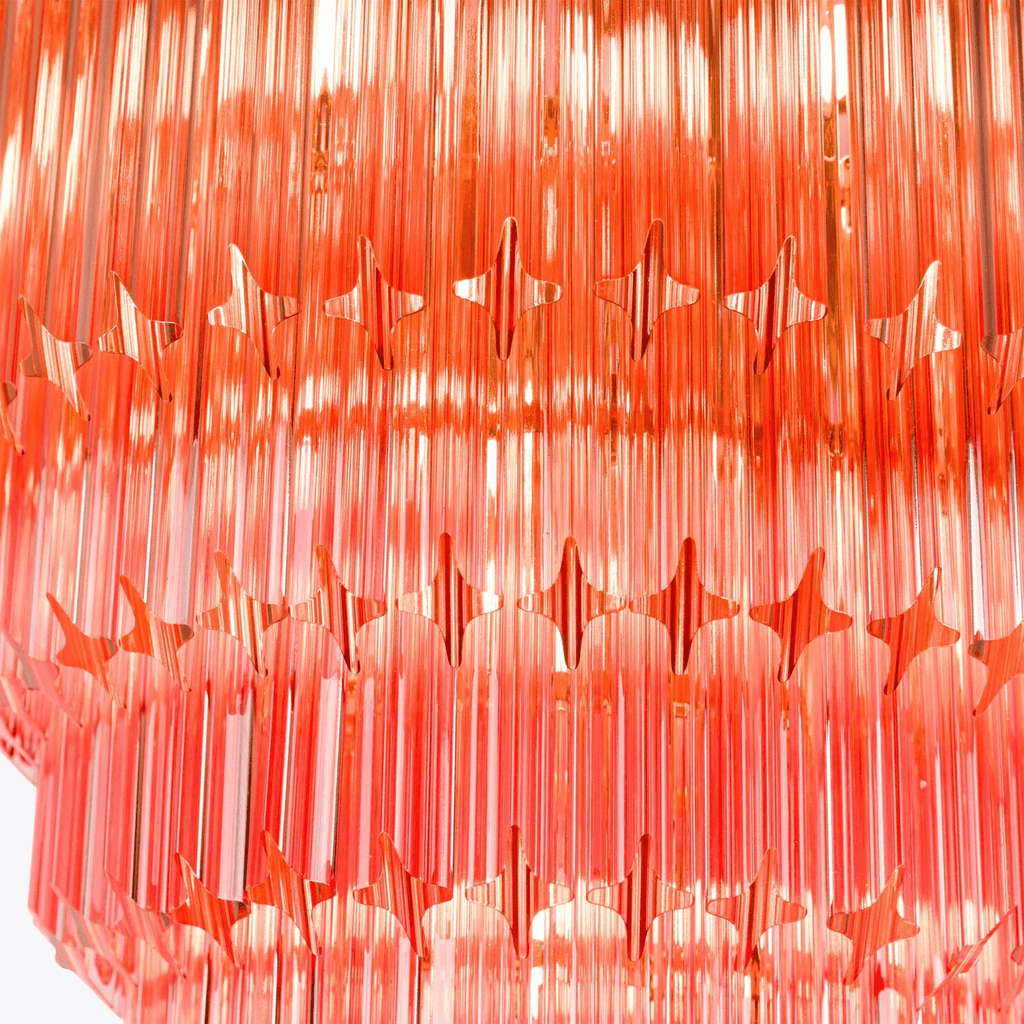 Aurora Chandelier Amber Diamond Glass Layered Retro