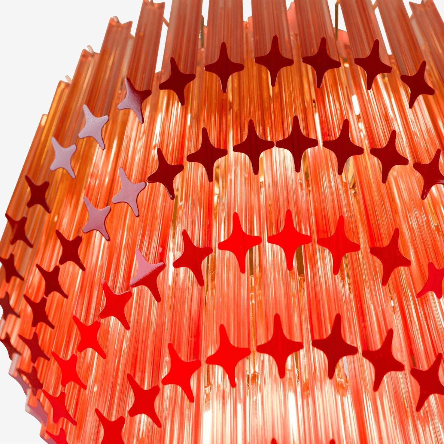 Aurora Chandelier Amber Diamond Glass Layered Retro