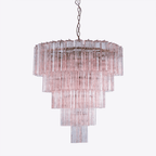 Aurora Chandelier Five Tier Fluted Glass Grande Mid Century