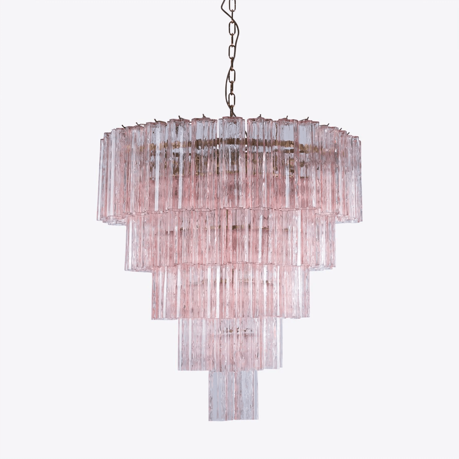 Aurora Chandelier Five Tier Fluted Glass Grande Mid Century