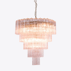Aurora Chandelier Five Tier Fluted Glass Grande Mid Century