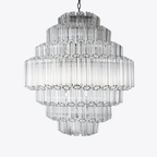 Aurora Chandelier Clear Glass Tube Layered Grande Vintage
