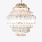 Aurora Chandelier Clear Glass Tube Layered Grande Vintage