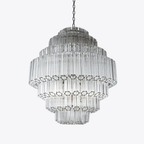 Aurora Chandelier Clear Glass Tube Layered Grande Vintage