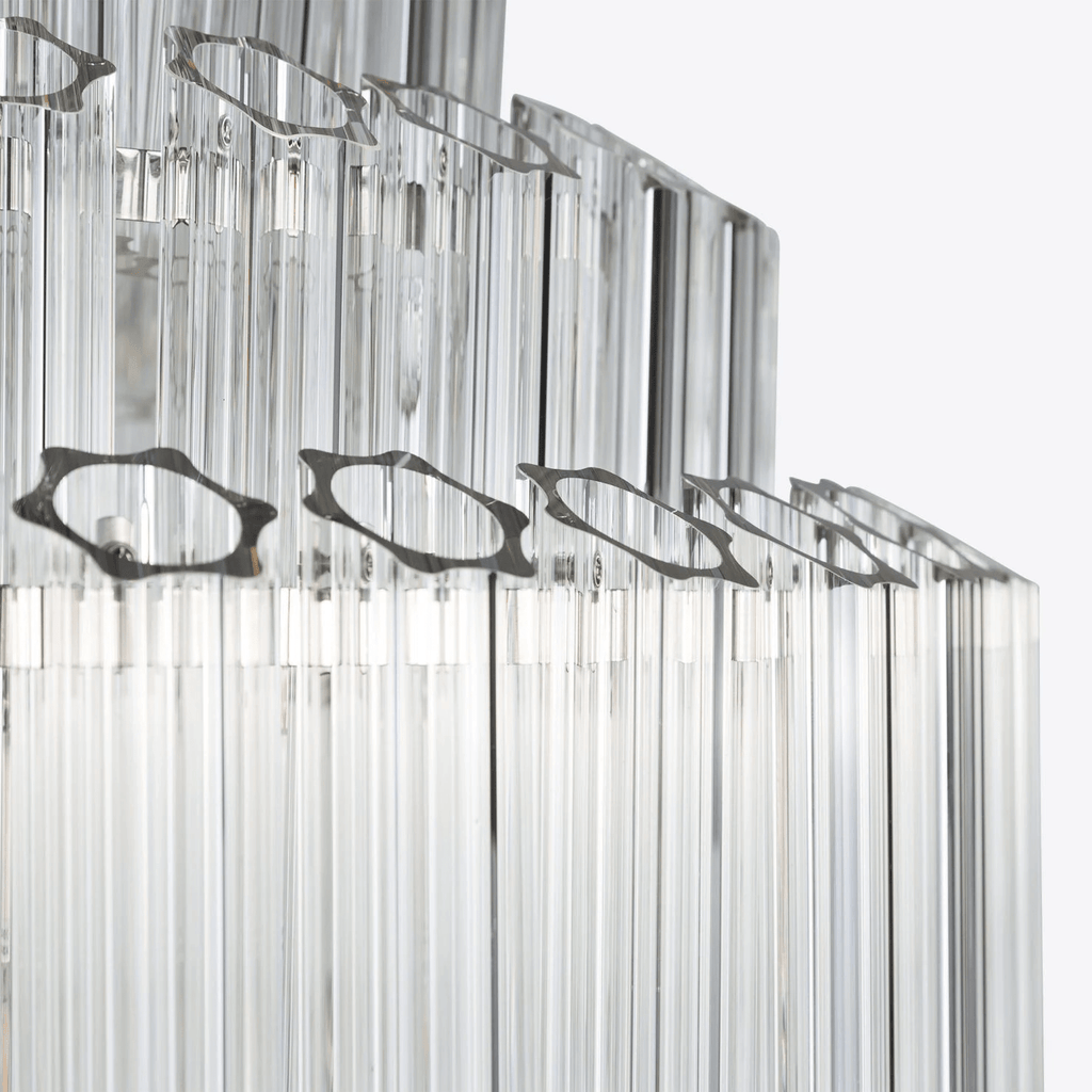 Aurora Chandelier Clear Glass Tube Layered Grande Vintage