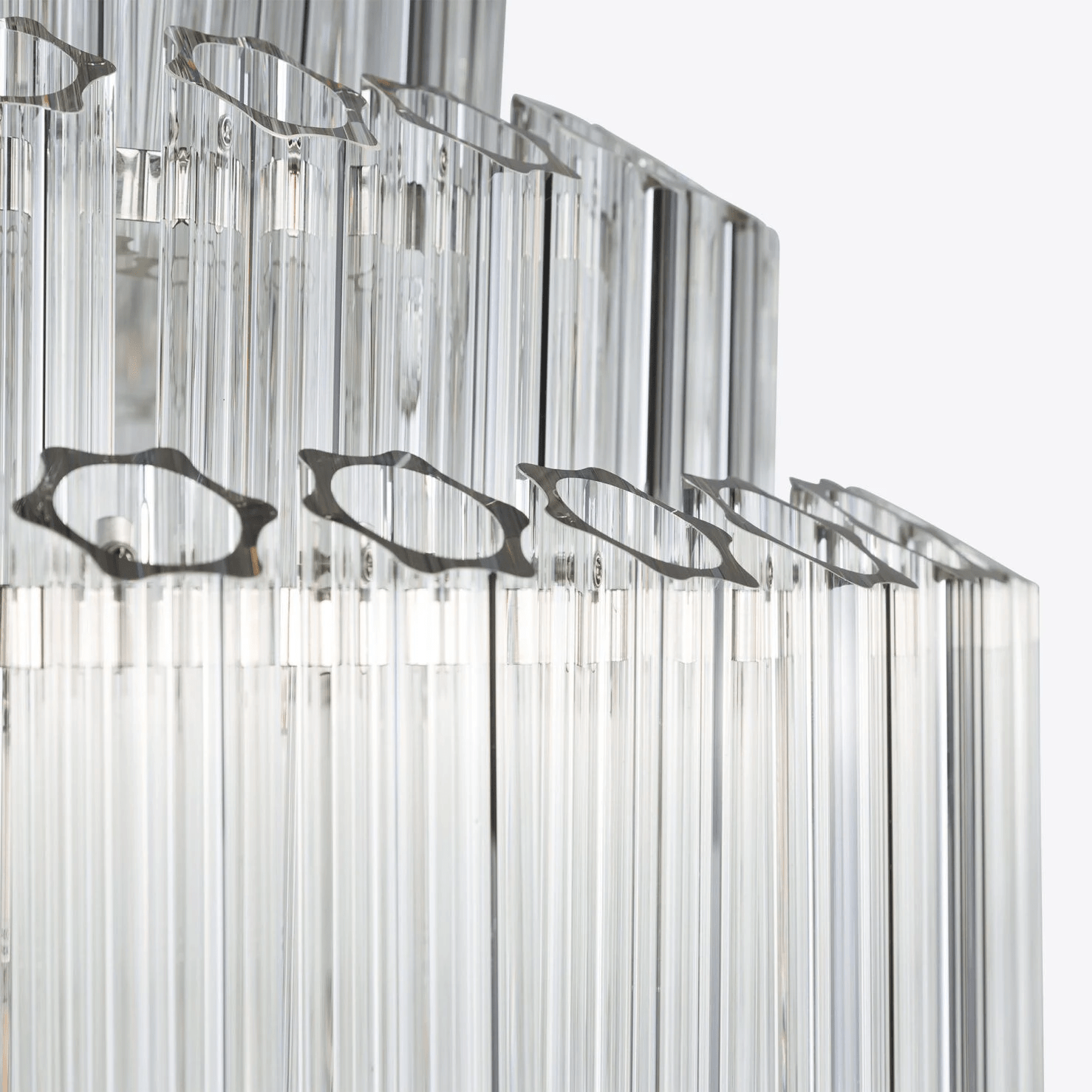 Aurora Chandelier Clear Glass Tube Layered Grande Vintage