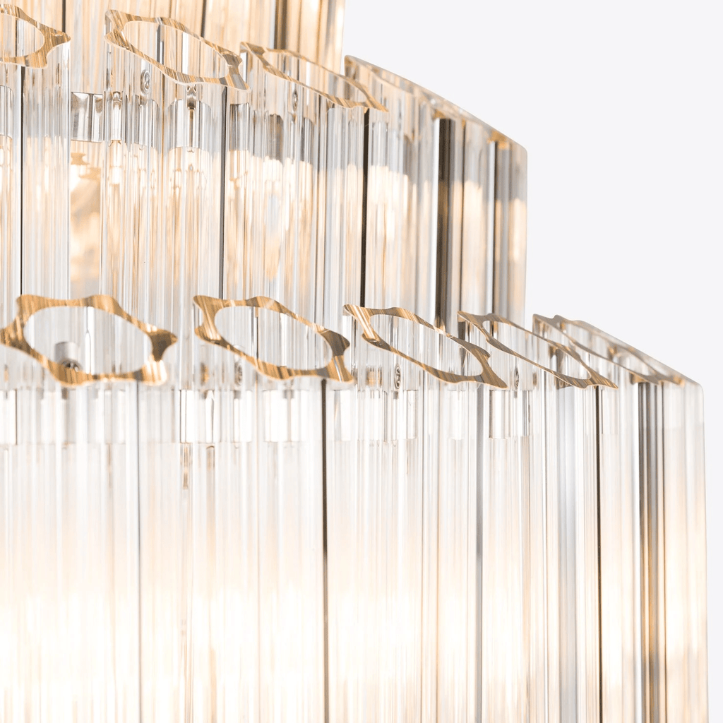 Aurora Chandelier Clear Glass Tube Layered Grande Vintage