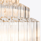 Aurora Chandelier Clear Glass Tube Layered Grande Vintage