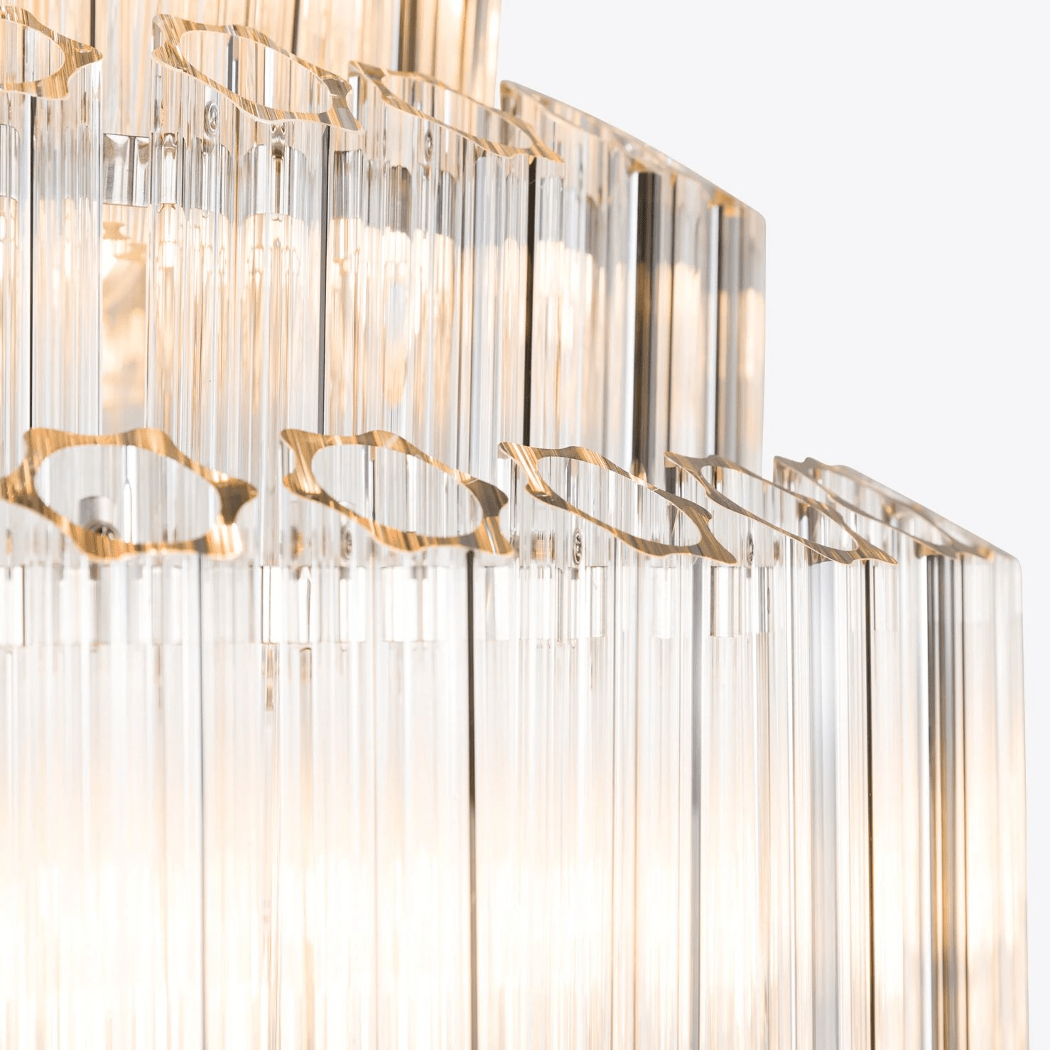Aurora Chandelier Clear Glass Tube Layered Grande Vintage