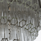 Aurora Chandelier Clear Glass Tube Layered Grande Vintage