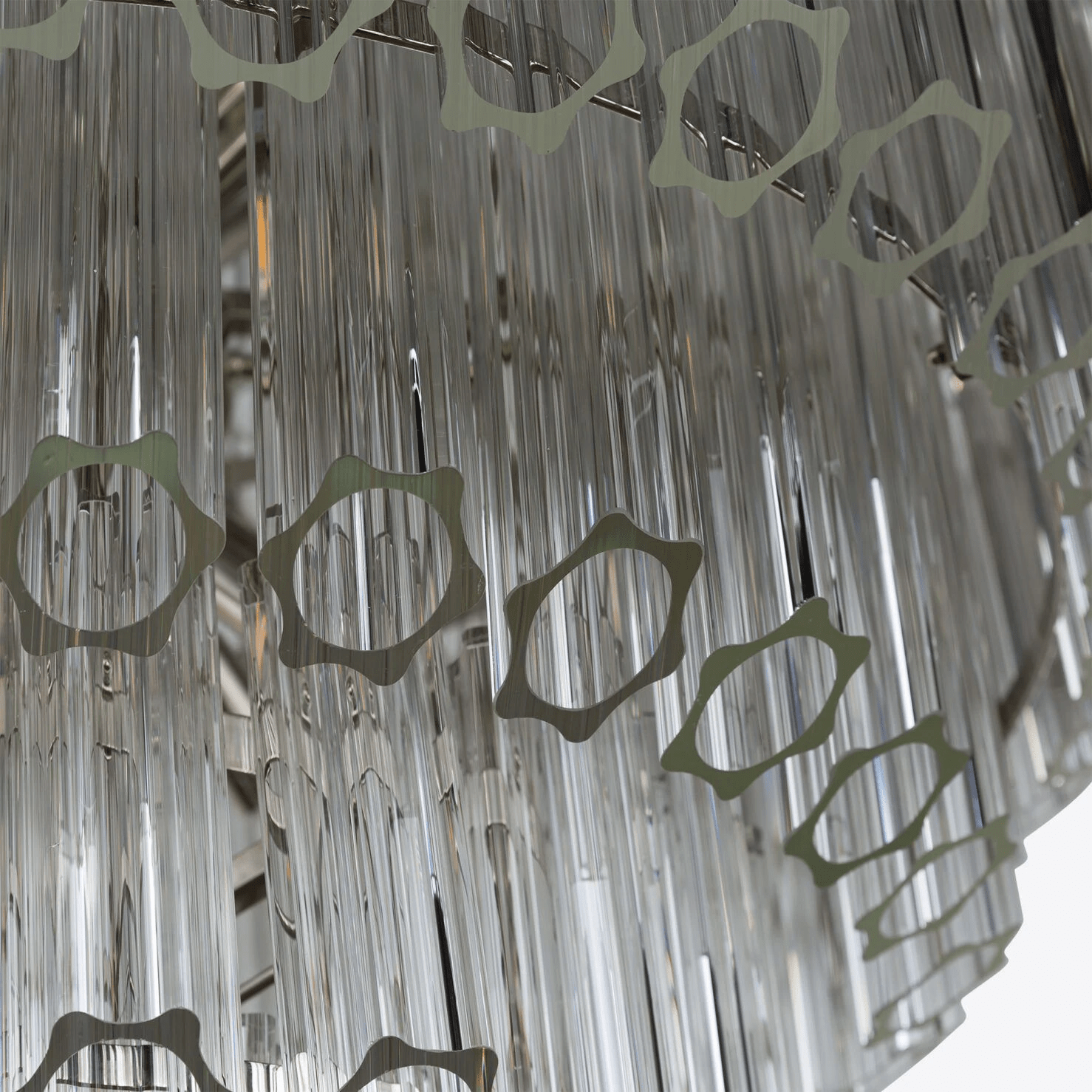 Aurora Chandelier Clear Glass Tube Layered Grande Vintage