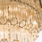 Aurora Chandelier Clear Glass Tube Layered Grande Vintage