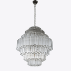 Aurora Chandelier Clear Glass Tube Layered Grande Vintage