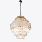 Aurora Chandelier Clear Glass Tube Layered Grande Vintage