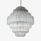 Aurora Chandelier Clear Glass Tube Layered Grande Vintage
