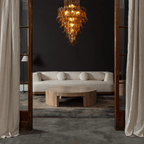 Aurora Chandelier Amber Murano Glass Petal Mid Century