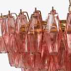 Aurora Chandelier Pink Polygon Glass Tiered Modern Artistic