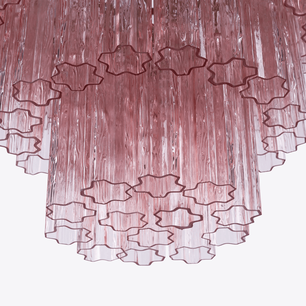 Aurora Chandelier Pink Prism Glass Layered Elegant