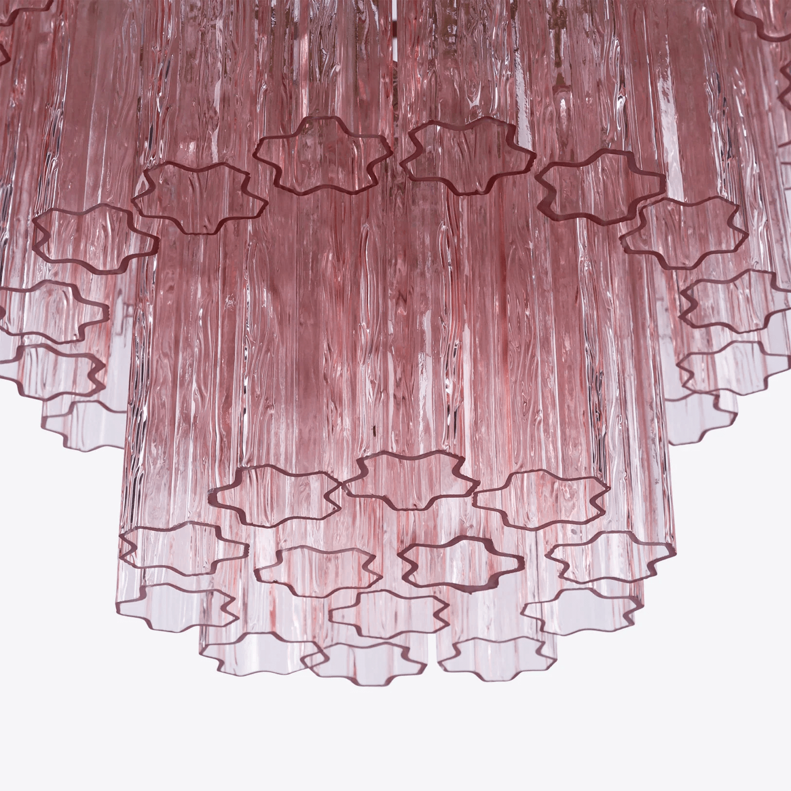Aurora Chandelier Pink Prism Glass Layered Elegant