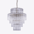 Aurora Chandelier Pink Prism Glass Layered Elegant