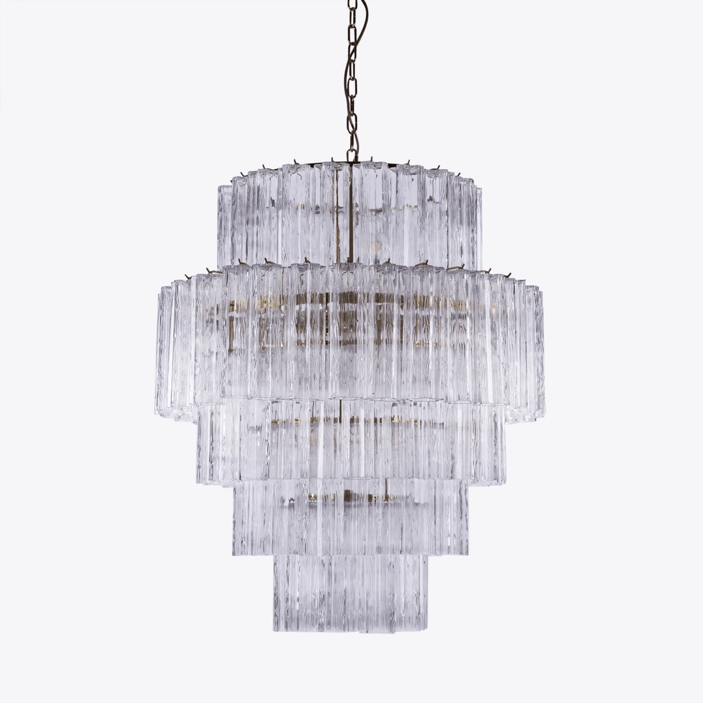 Aurora Chandelier Pink Prism Glass Layered Elegant