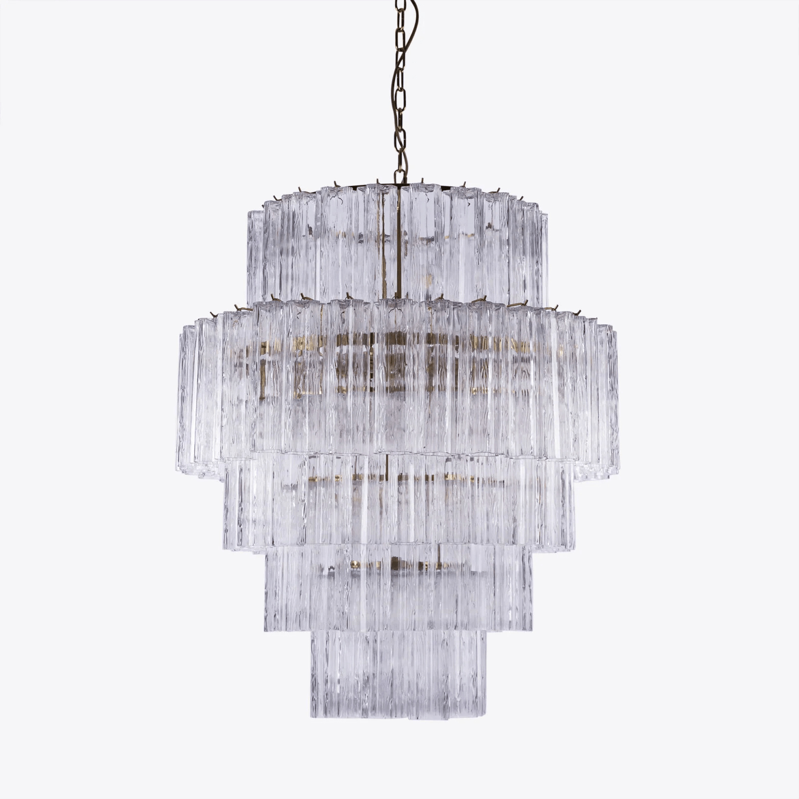 Aurora Chandelier Pink Prism Glass Layered Elegant