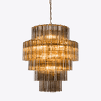 Aurora Chandelier Pink Prism Glass Layered Elegant