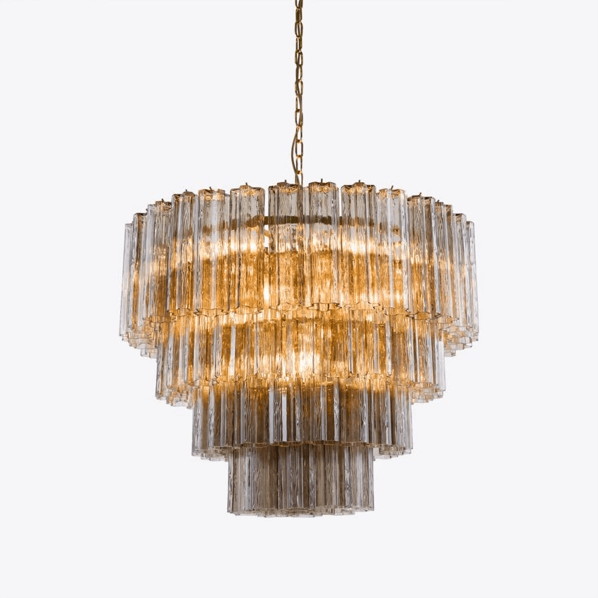 Aurora Chandelier Four Tier Fluted Glass