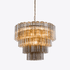 Aurora Chandelier Four Tier Fluted Glass