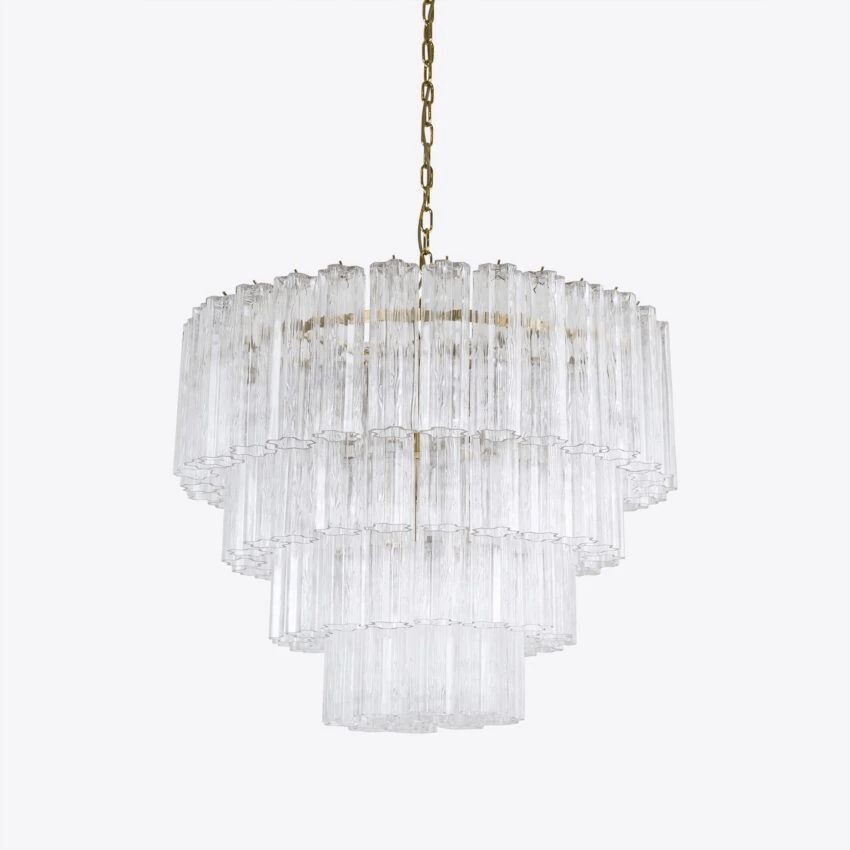 Aurora Chandelier Four Tier Fluted Glass