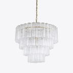 Aurora Chandelier Four Tier Fluted Glass